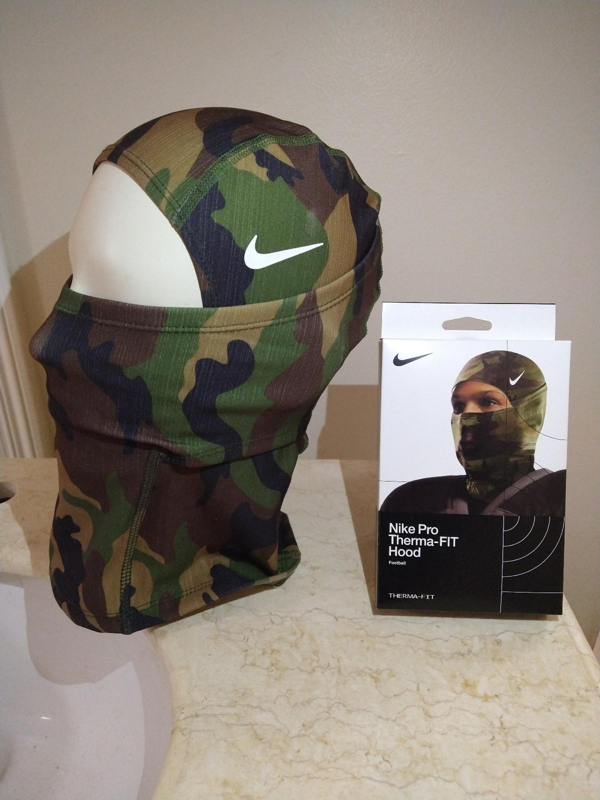Nike Pro Therma-Fit Hyperwarm Hood Ski Mask Balaclava -US Stock [Green Camo]