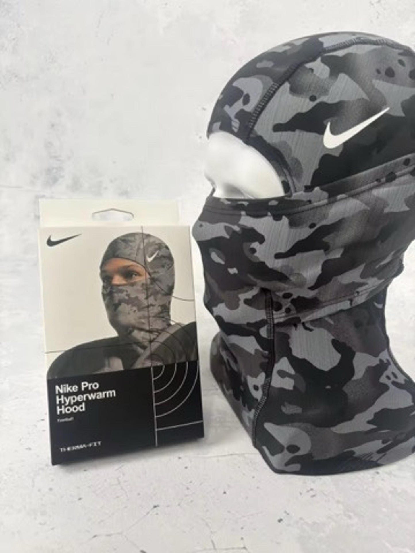 Nike Pro Therma-Fit Hyperwarm Hood Ski Mask Balaclava -US Stock [Grey Camo]