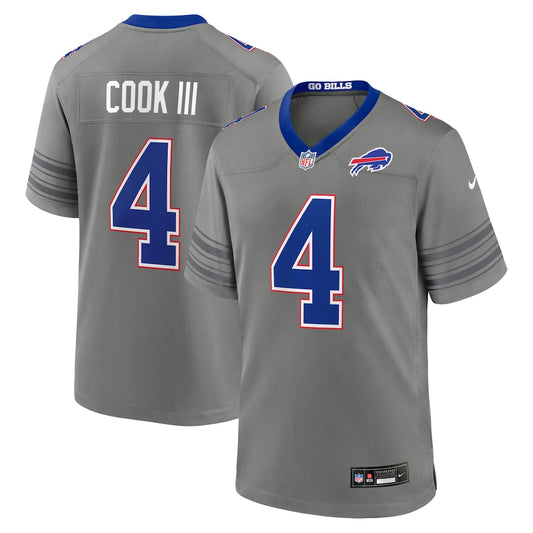 Men's Buffalo Bills James Cook III Nike Gray Nickel City Game Jersey