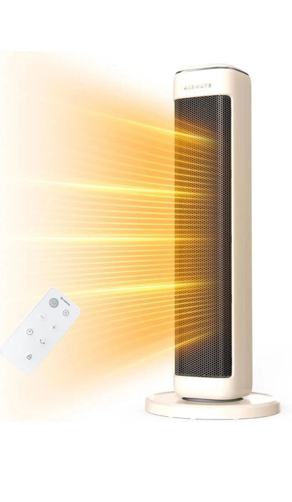 Airmate 25" Large Room Tower Heaters for Indoor Use, 1500W PTC