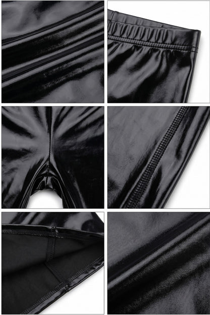 Sakkas Footless Liquid Wet Look Shiny Metallic Stretch Leggings