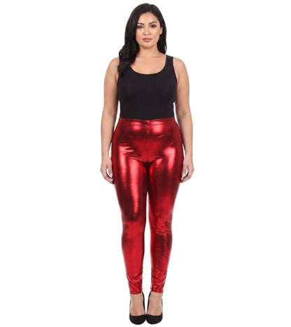 Sakkas Footless Liquid Wet Look Shiny Metallic Stretch Leggings