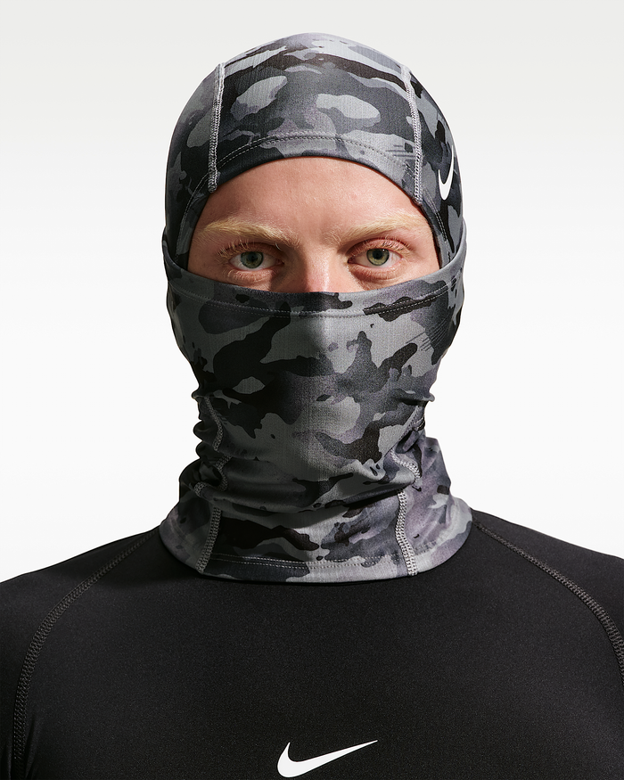 Nike Pro Therma-Fit Hyperwarm Hood Ski Mask Balaclava -US Stock [Grey Camo]