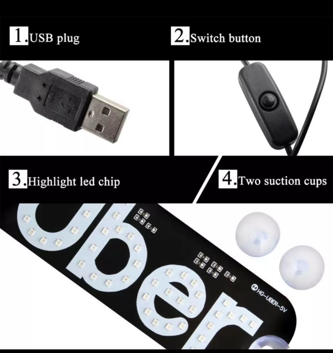 Uber sign led car light